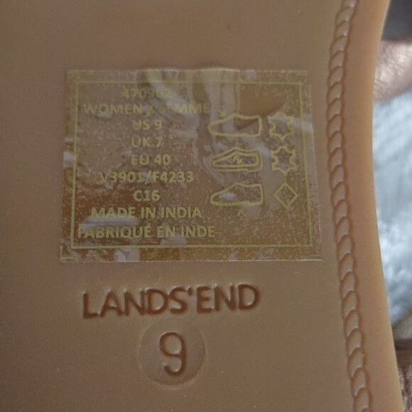 Lands End Rosegold Leather Strappy Bow Sandals - Picture 9 of 9